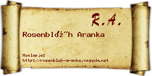 Rosenblüh Aranka névjegykártya